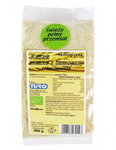 KASZA MANNA Z SAMOPSZY BIO 400 g - NIRO
