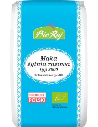 MĄKA ŻYTNIA RAZOWA TYP 2000 BIO 1 kg...