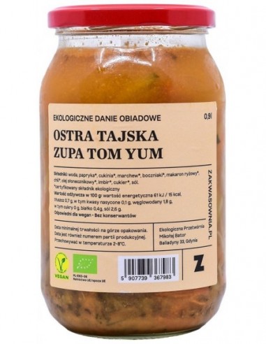 ZUPA TAJSKA OSTRA TOM-YUM BIO 900 ml...